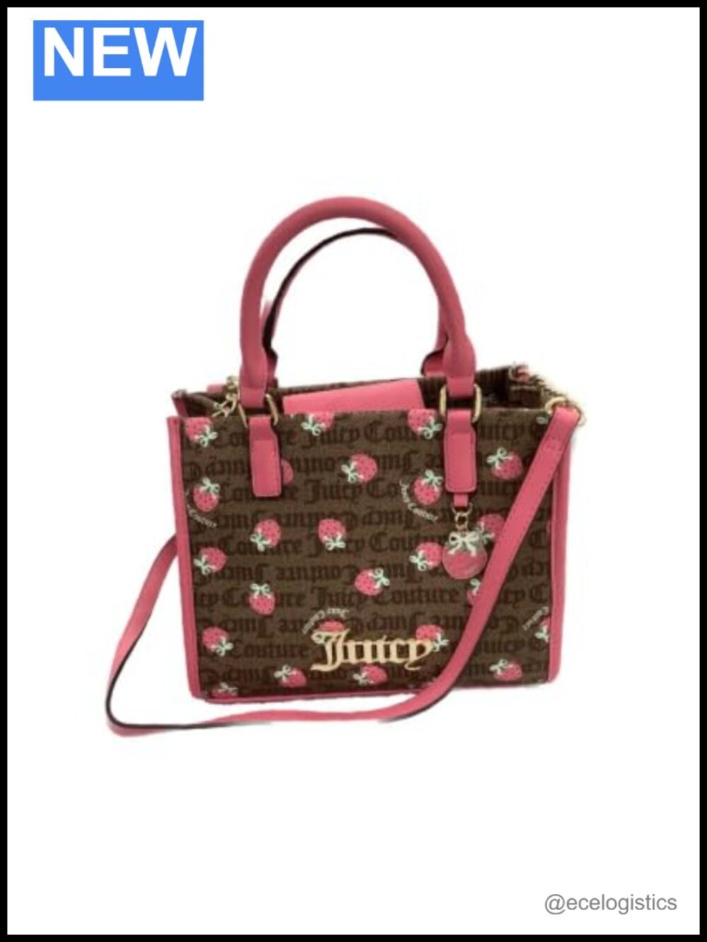 Juicy Couture Berry Sweet Mini Satchel Crossbody Handbag Print Embossed Logo
